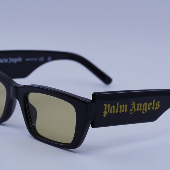 Palm Angels PERI002 PALM 1018 Sunglasses Black Rectangle Frame, Yellow Lenses - Picture 4 of 10